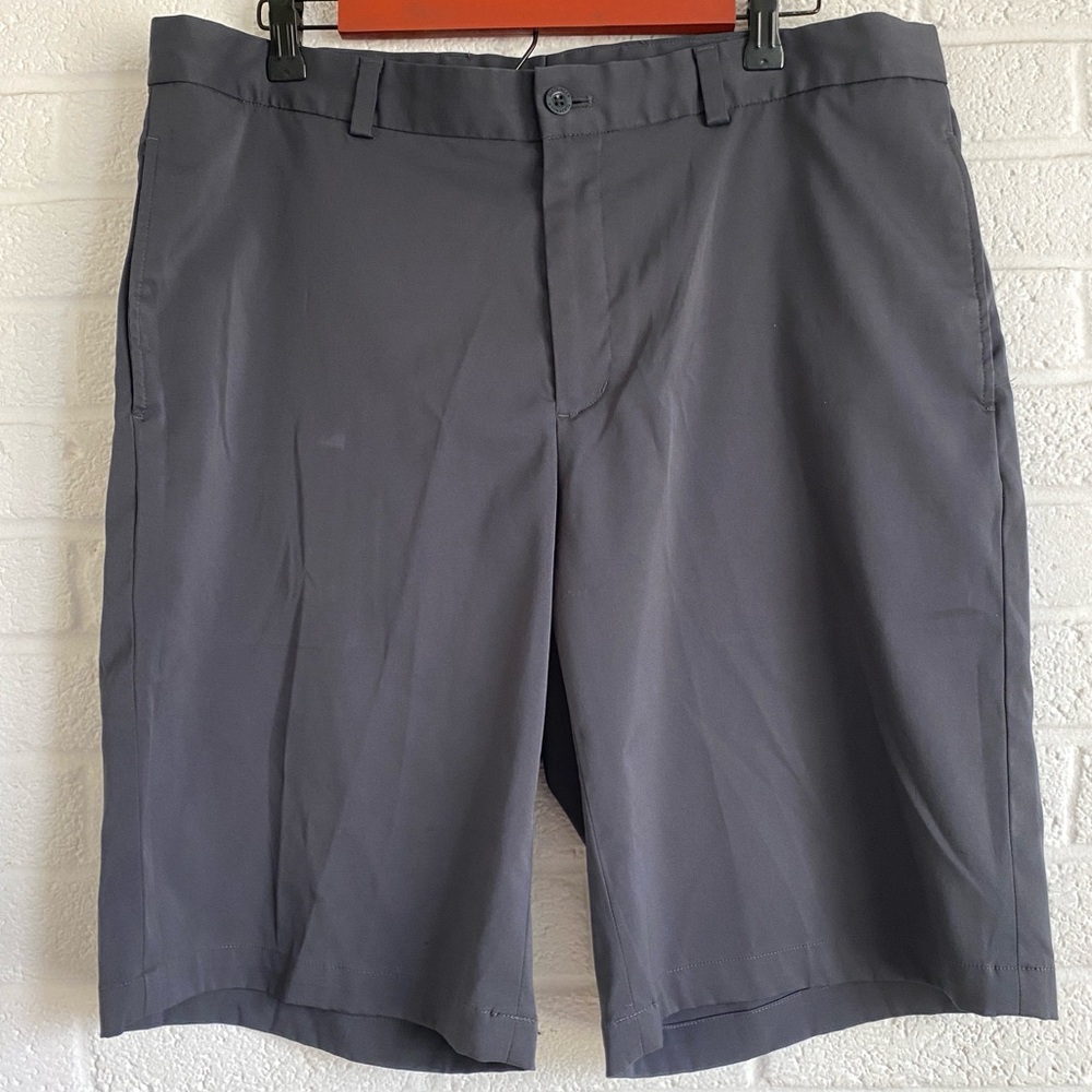 Slazenger Golf Men's Active Shorts 36 Gray Stretch Wicking Flat Front Pickleball